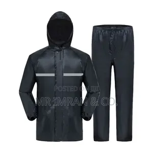 Black Waterproof Split-Body Rain Suit and Pants