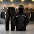 Black Waterproof Split-Body Rain Suit and Pants - 3