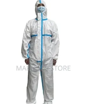 White Disposable Protective Coverall with Hood