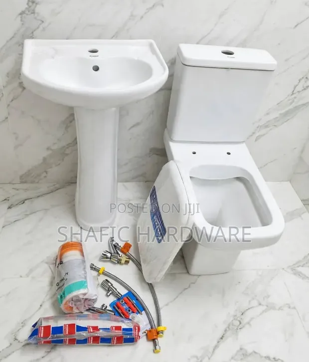 Complete Toilet Set with Basin and Accessories - Frencia - 1