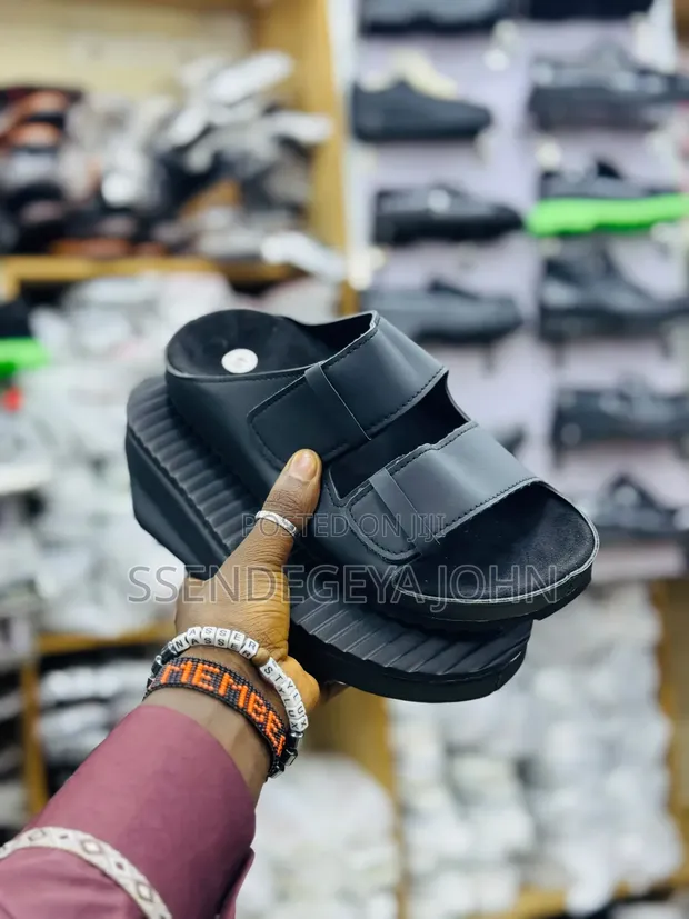 Double-Strap Platform Slide Sandals - 1