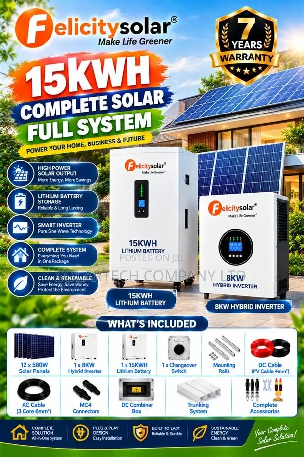 Felicity 15kWh 300Ah Complete Solar System 8kW Hybrid Inverter - 1