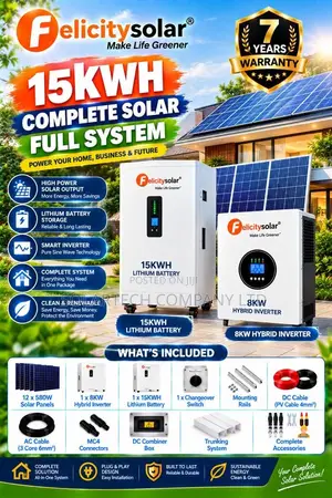 Felicity 15kWh 300Ah Complete Solar System 8kW Hybrid Inverter
