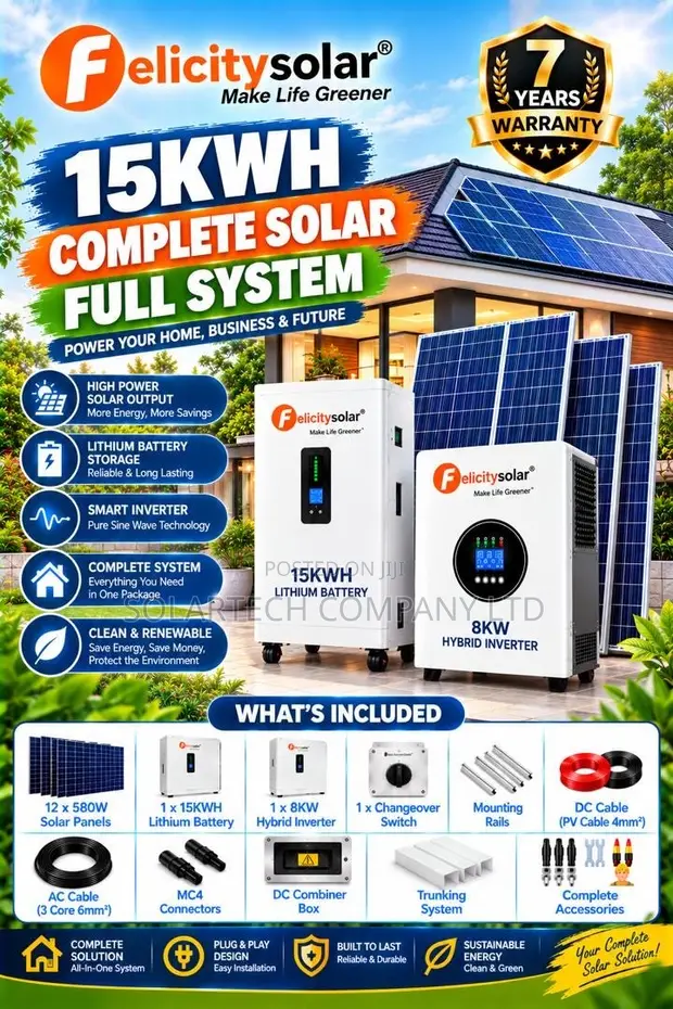 Felicity 15kWh Lithium Solar System with 8kW Hybrid Inverter - 1