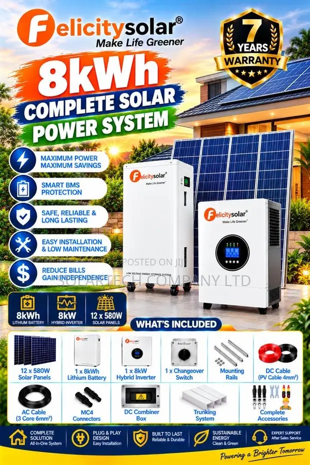 15kWh Complete Solar Power System - Felicity 12x580W Panels - 1