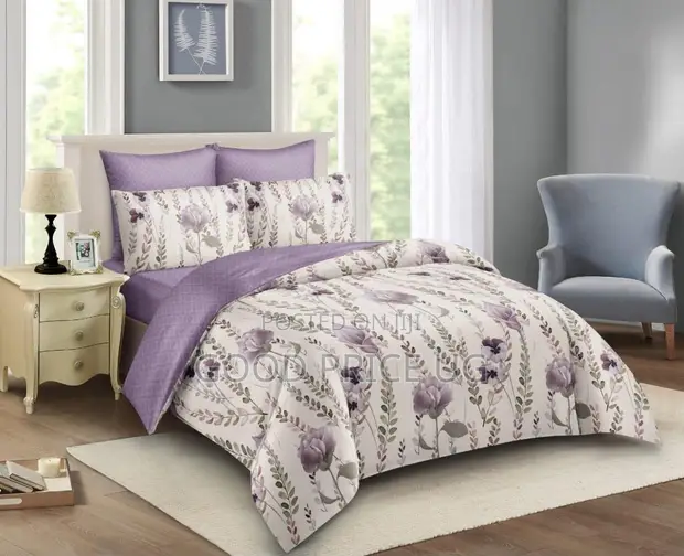 Elegant Purple Floral Comforter and Duvet Bedding Set - 1