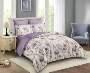 Elegant Purple Floral Comforter and Duvet Bedding Set