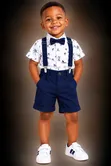 Children's Suspender Wear - Blue - 2