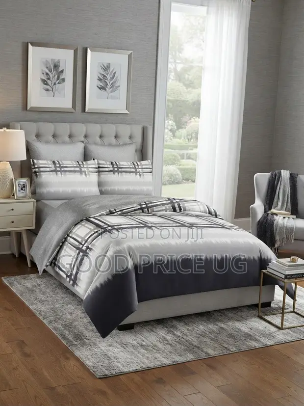 Grey Shadow Plaid Comforter Set - 1