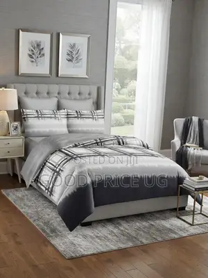 Grey Shadow Plaid Comforter Set
