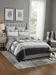 Grey Shadow Plaid Comforter Set - 1