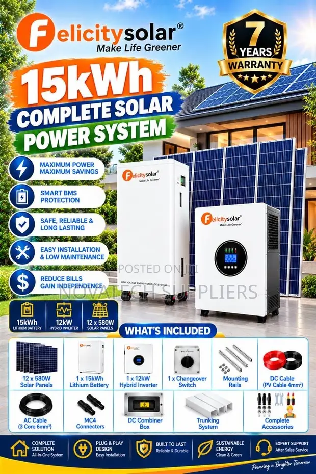 15kWh 48V Lithium Solar Package with 8kW Hybrid Inverter - 1