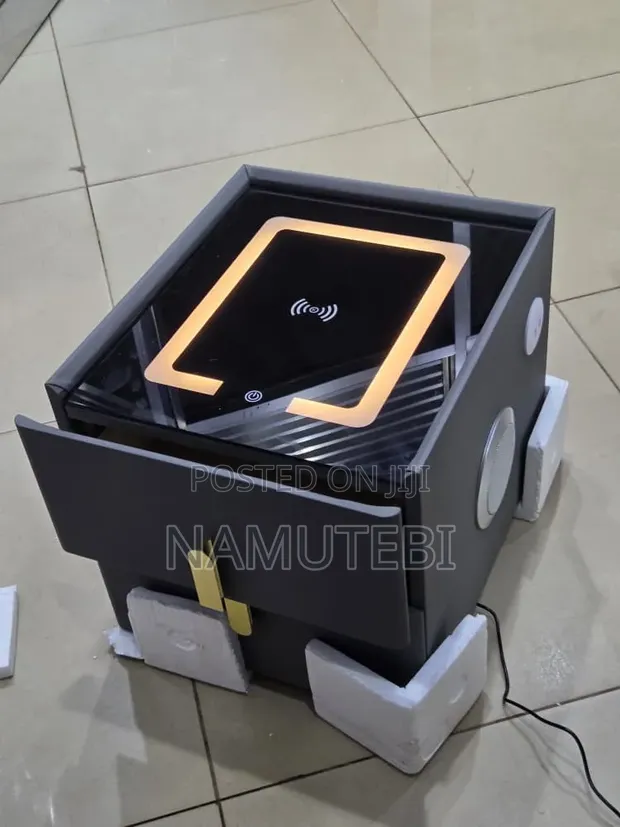 Smart Bedside Table with Bluetooth Speakers & Wireless Charger - 1