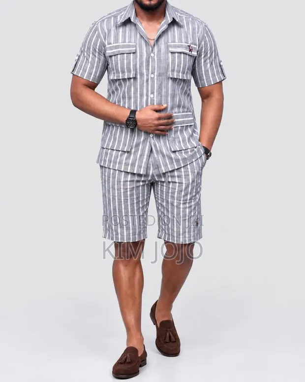 Men's Two-Piece Striped Set - 1