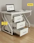 Office Workstation with Drawers - Metal Frame Desk - 2