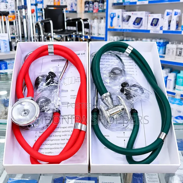 Professional Dual-Head Stethoscope - Red & Green - 1