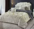 6-Piece Velvet Bedcover Set - Khaki - 1