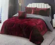6 Piece Velvet Bedcover Set - Maroon - 2