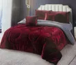 6 Piece Velvet Bedcover Set - Maroon - 3