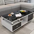 Modern Centre Table with Drawers | White Glossy Finish - 1