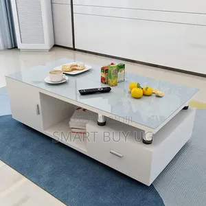 White Glossy Finish Centre Table for Living Room