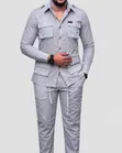 Men's Classic Long-Sleeved Shirt and Trousers Set - 4
