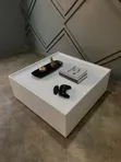 Modern White Glossy Center Table with Drawers - 1