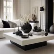 White and Black Modern Center Table - 2