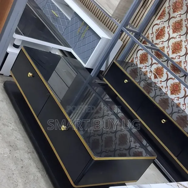 Classic Center Table with Drawers | Black Glossy Finish - 1