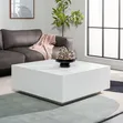 Modern Wooden Center Table | White Glossy Finish - 1