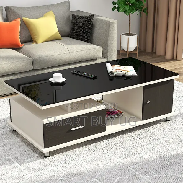 Black Center Table with Storage - 1