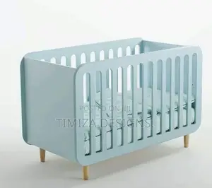 Wooden Baby Cot - Light Blue