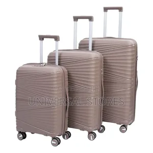 3-Piece Taupe Hard-Shell Polypropylene Spinner Suitcases