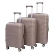 3-Piece Taupe Hard-Shell Polypropylene Spinner Suitcases - 1
