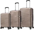 3-Piece Taupe Hard-Shell Polypropylene Spinner Suitcases - 2