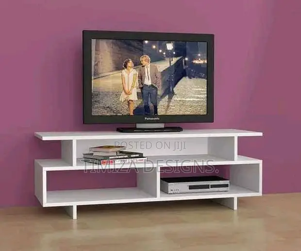 Simple Open TV Stand - White - 1