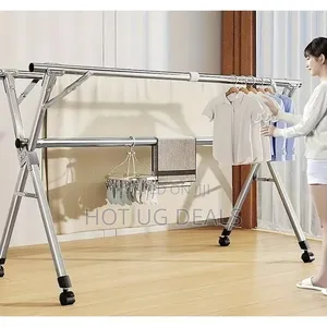 Foldable Metal Clothes Rack - Portable Garment Hanger