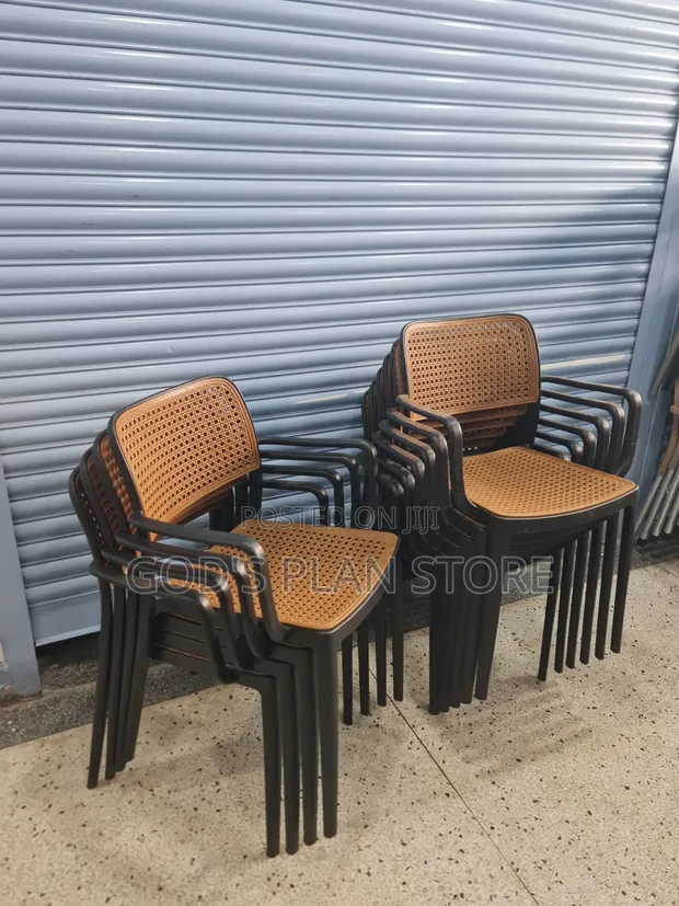 Brand New Tufted Meshed Back Plastic Chairs - 1