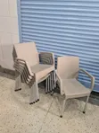 Gray Dining Chairs with Metallic Legs (Brand New) - 2