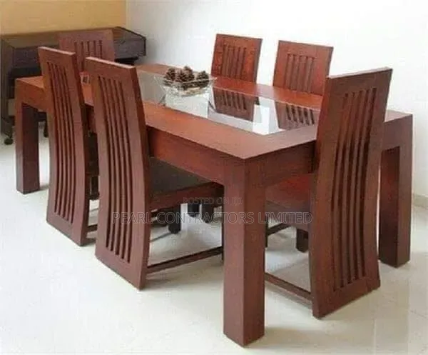 6-Seater Rectangular Wooden Dining Set - 1