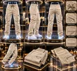 Casual Multi-Pocket Cargo Pants - Beige, White, Olive Green - 4
