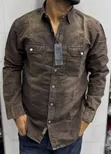 Men's Long-Sleeve Double-Pocket Denim Shirts - 5