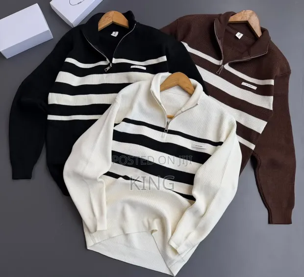 Stripes Half Zip/Quarter Zip Sweater - 1