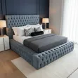 Brand New Fully Tufted Bed with Side Drawers - 1
