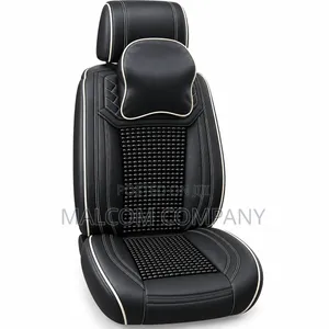 Premium Black Car Seat Covers with Beaded Cushion