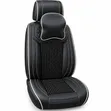 Premium Black Car Seat Covers with Beaded Cushion - 1
