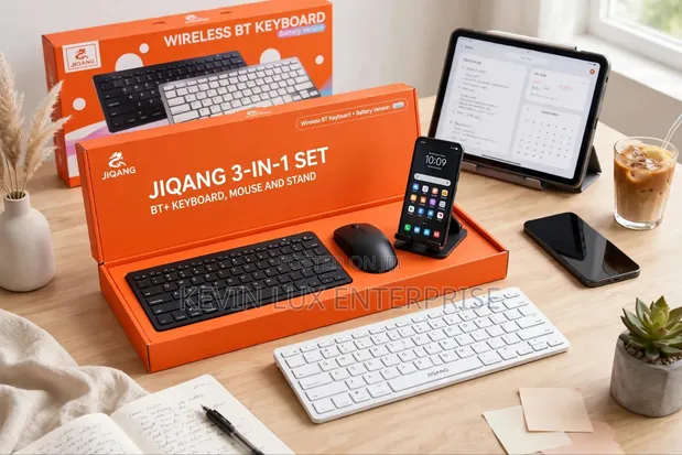 Wireless Keyboard with Mouse and Phone Holder - 1