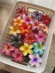 Plumeria-Shaped Hair Claw Clips - Glossy Gradient - 5