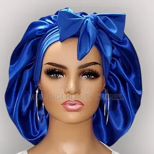 Colorful Satin Hair Bonnets with Tie Bands