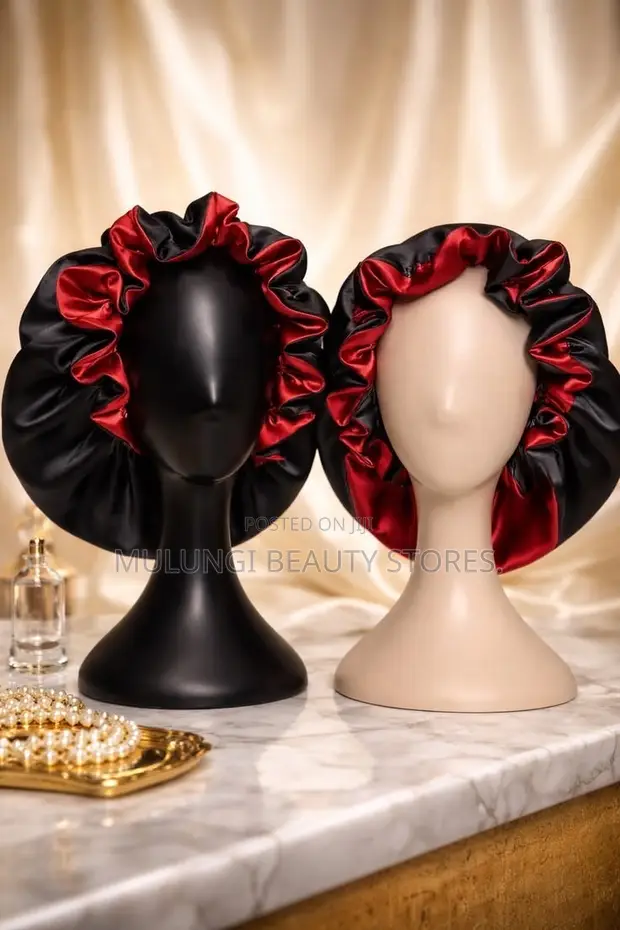 Satin Bonnets with Ruffled, Reversible Design - 1